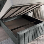 Cambridge Upholstered Ottoman Bed - Charcoal Chenille
