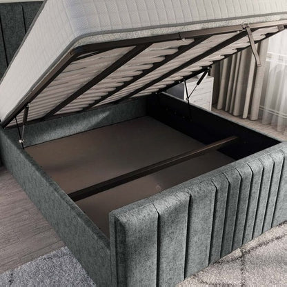 Cambridge Upholstered Ottoman Bed - Charcoal Chenille