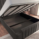 Washington Upholstered Ottoman Bed - Slate Grey Naples