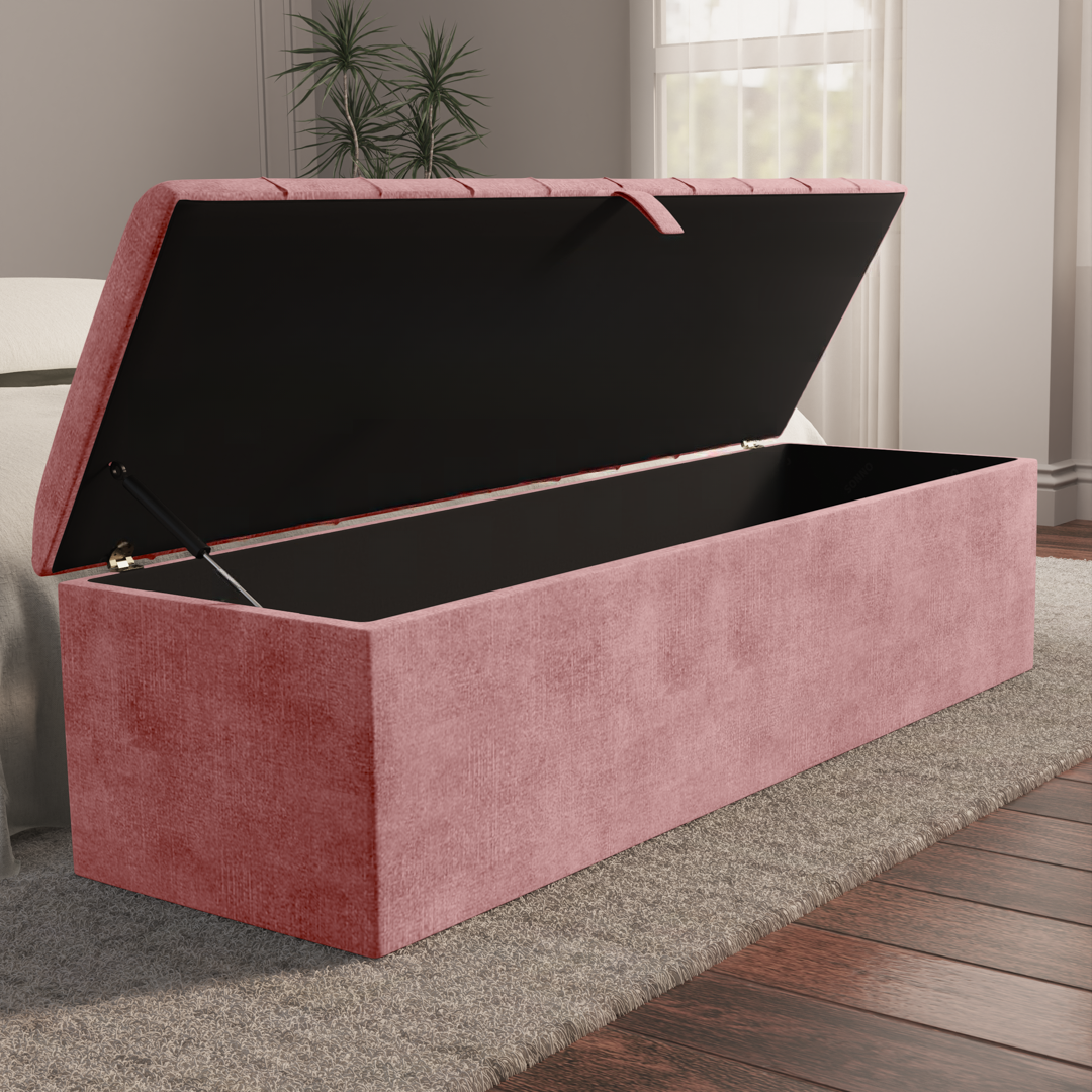 Lisbon Ottoman Storage Box - Pink Coniston