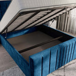 Cambridge Upholstered Ottoman Bed - Blue Coniston