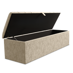 Dallas Ottoman Storage Box - Cream Chenille