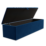 Sunrise Ottoman Storage Box - Blue Plush Velvet