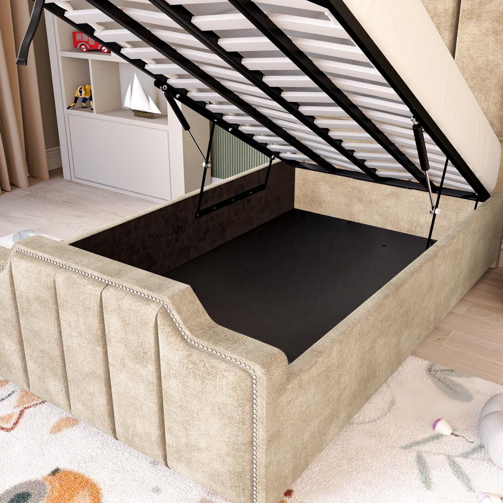 Washington Kids Upholstered Ottoman Bed - Mink Coniston