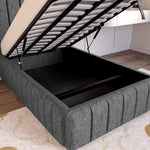 Milan Kids Upholstered Ottoman Bed - Charcoal Chenille