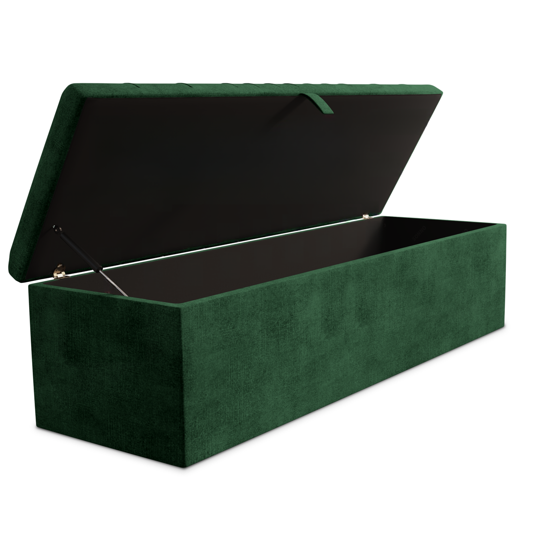Cambridge Ottoman Storage Box - Emerald Coniston