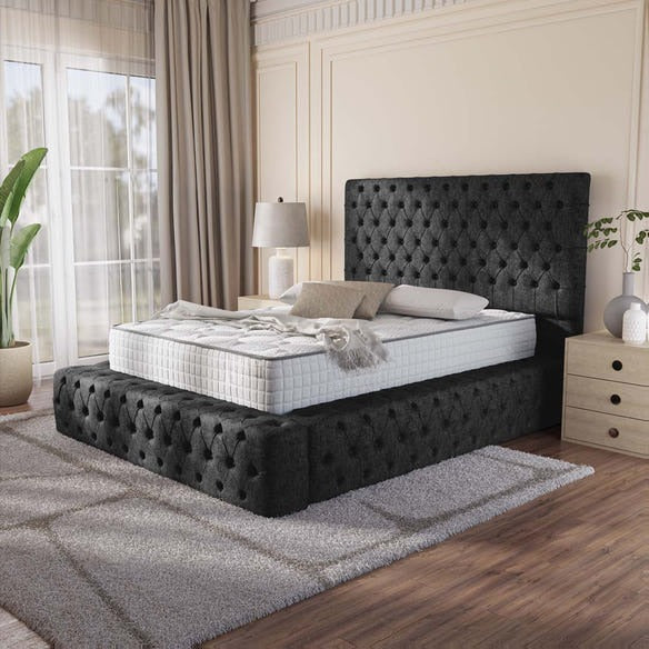 Ambassador Upholstered Bed - Black Chenille