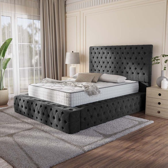 Ambassador Upholstered Bed - Black Naples