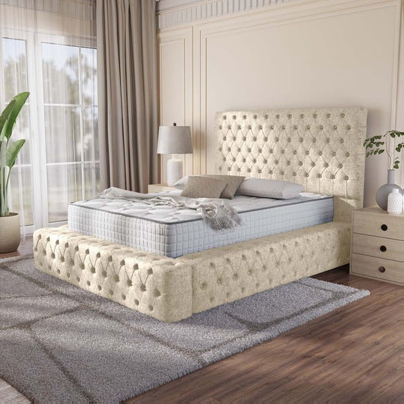 Ambassador Upholstered Bed - Cream Chenille