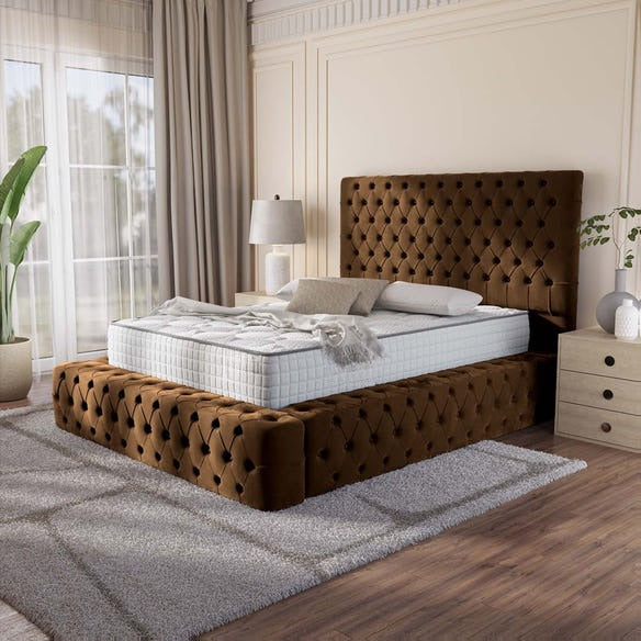Ambassador Upholstered Bed - Mocca Plush Velvet