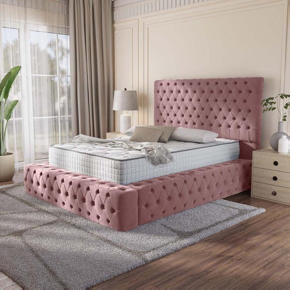 Ambassador Upholstered Bed - Pink Plush Velvet