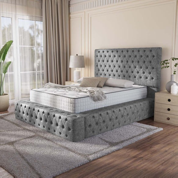 Ambassador Upholstered Bed - Silver Chenille