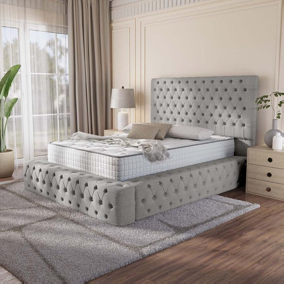 Ambassador Upholstered Bed - Silver Linoso