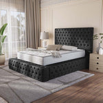 Ambassador Upholstered Ottoman Bed - Black Chenille