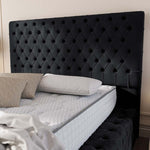 Ambassador Upholstered Ottoman Bed - Black Plush Velvet