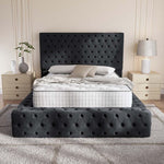 Ambassador Upholstered Ottoman Bed - Black Plush Velvet