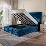 Ambassador Upholstered Ottoman Bed - Blue Coniston