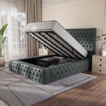 Ambassador Upholstered Ottoman Bed - Charcoal Chenille