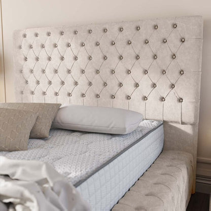 Ambassador Upholstered Ottoman Bed - Cream Naples