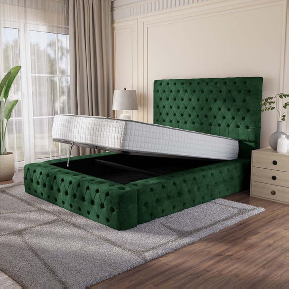 Ambassador Upholstered Ottoman Bed - Emerald Coniston
