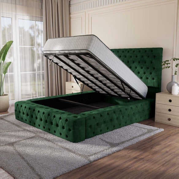 Ambassador Upholstered Ottoman Bed - Emerald Coniston