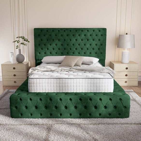 Ambassador Upholstered Ottoman Bed - Emerald Coniston