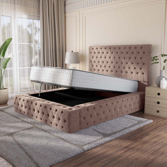 Ambassador Upholstered Ottoman Bed - Mauve Naples