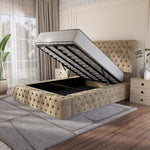 Ambassador Upholstered Ottoman Bed - Mink Coniston