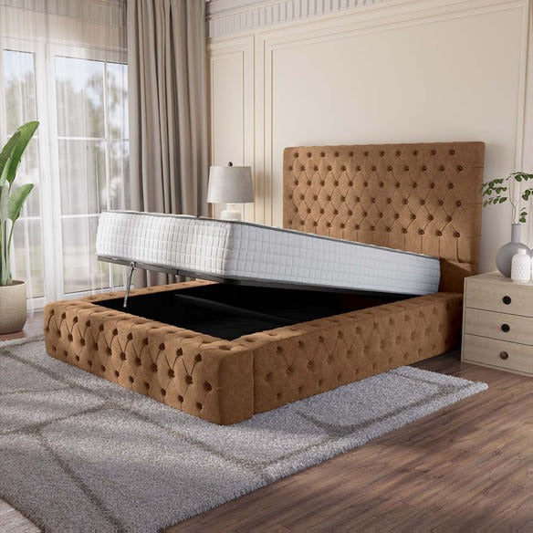 Ambassador Upholstered Ottoman Bed - Mink Naples