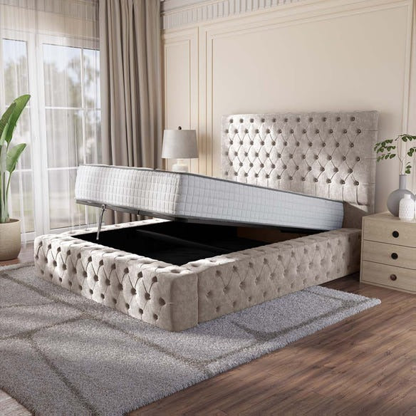 Ambassador Upholstered Ottoman Bed - Seal Grey Naples