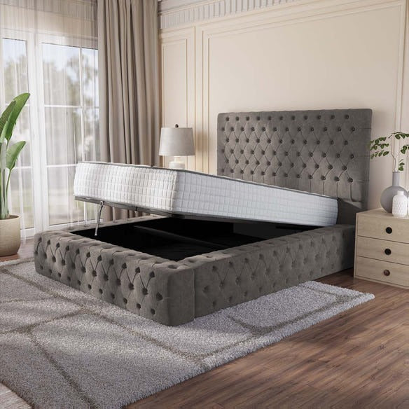 Ambassador Upholstered Ottoman Bed - Slate Grey Naples