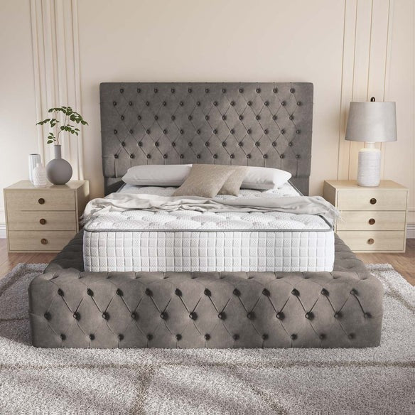 Ambassador Upholstered Ottoman Bed - Slate Grey Naples