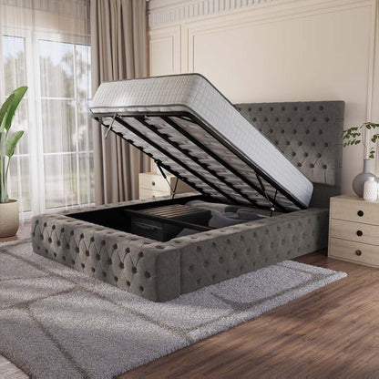 Ambassador Upholstered Ottoman Bed - Slate Grey Naples