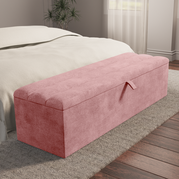 Athens Ottoman Storage Box - Pink Coniston