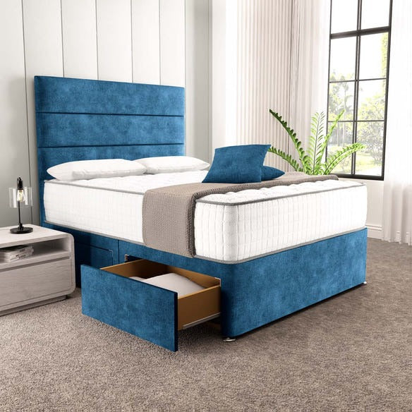 Athens Divan Bed - Blue Coniston