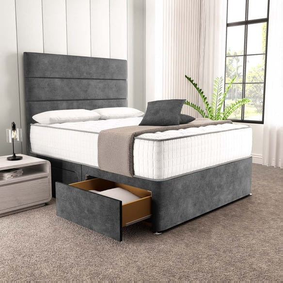 Athens Divan Bed - Charcoal Coniston