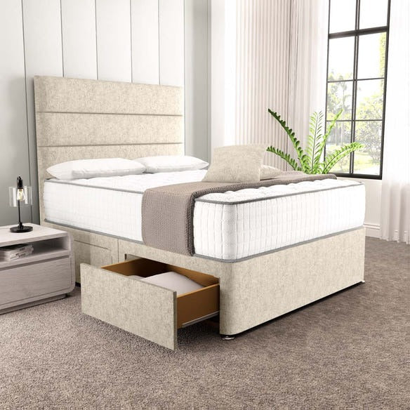 Athens Divan Bed - Cream Chenille