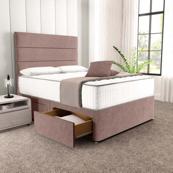 Athens Divan Bed - Mauve Naples