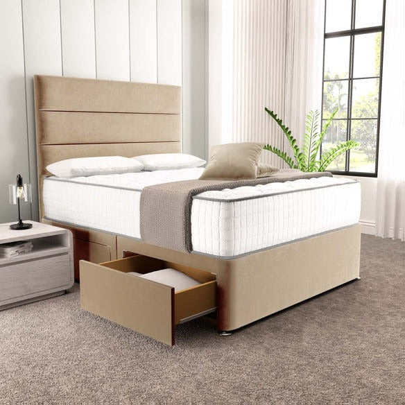 Athens Divan Bed - Mink Plush Velvet