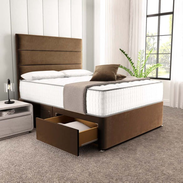 Athens Divan Bed - Mocca Plush Velvet