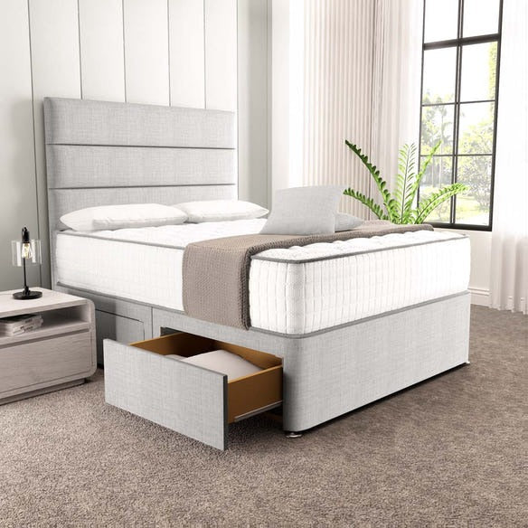 Athens Divan Bed - Silver Linoso