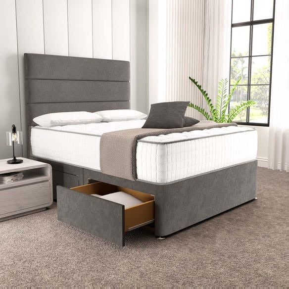 Athens Divan Bed - Slate Grey Naples