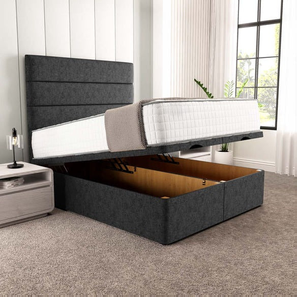 Athens Ottoman Divan Bed - Black Chenille