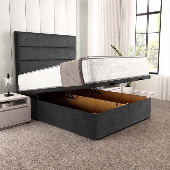 Athens Ottoman Divan Bed - Black Naples