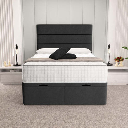 Athens Ottoman Divan Bed - Black Naples