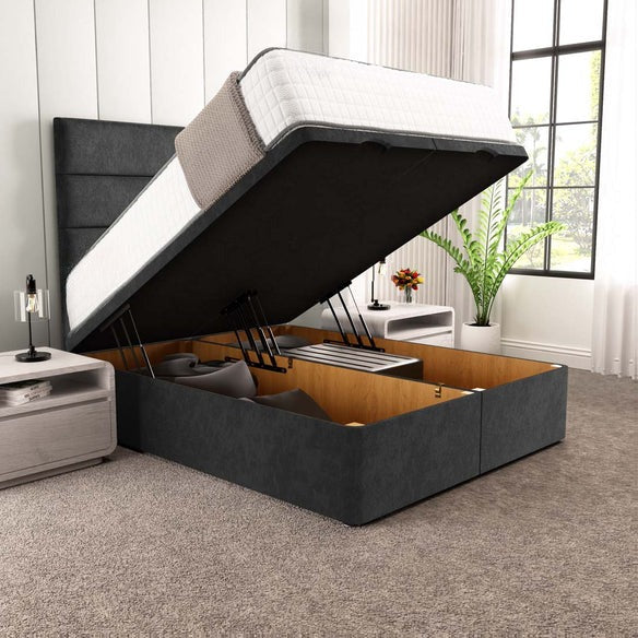 Athens Ottoman Divan Bed - Black Naples