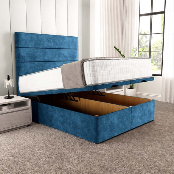 Athens Ottoman Divan Bed - Blue Coniston