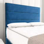 Athens Ottoman Divan Bed - Blue Plush Velvet