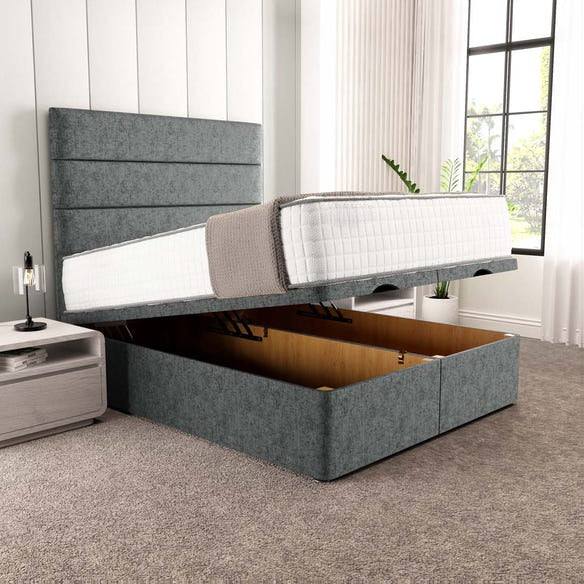 Athens Ottoman Divan Bed - Charcoal Chenille