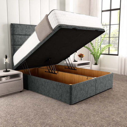 Athens Ottoman Divan Bed - Charcoal Chenille